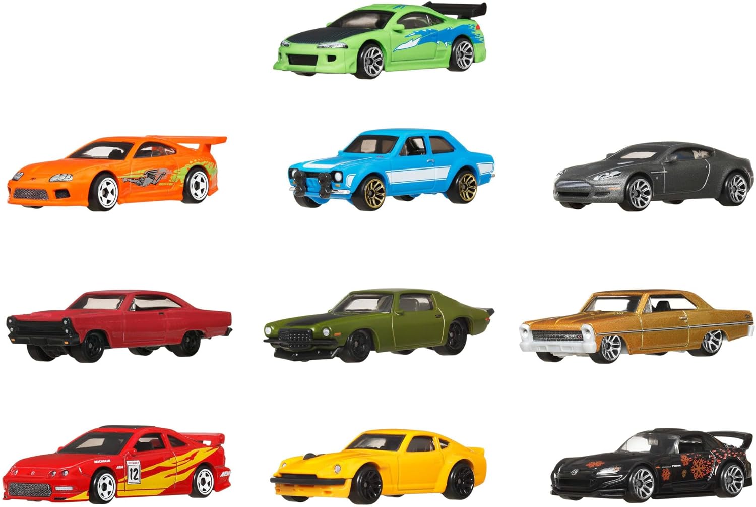 oyuncak araba, Fast & Furious temalı 10'lu paket, 1:64 ölçekli, özel süslemelere sahip, Fast & Furious filmlerindeki arabalardan ilham alan metal araçlar, JCT92 - Görsel 3