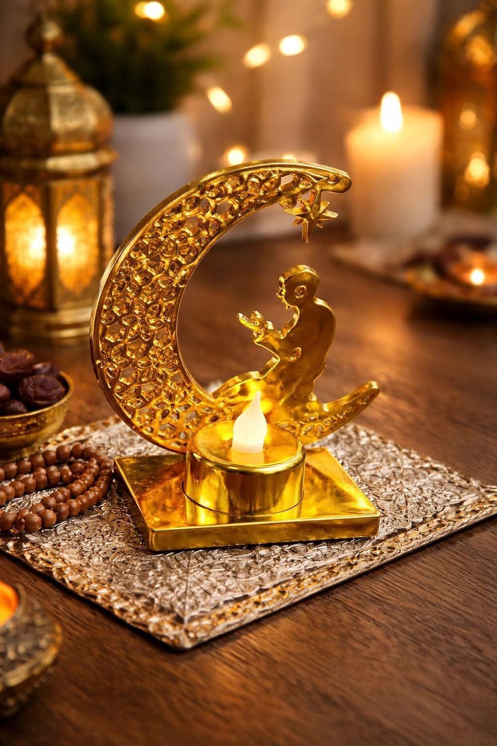 Alternative view of Gold Pilli led ışık, Askılı Fener Süsü SARI Işıklar Peri Işıkları Aydınlatmalı Şerit Led Ramazan Süsü Led Işık
