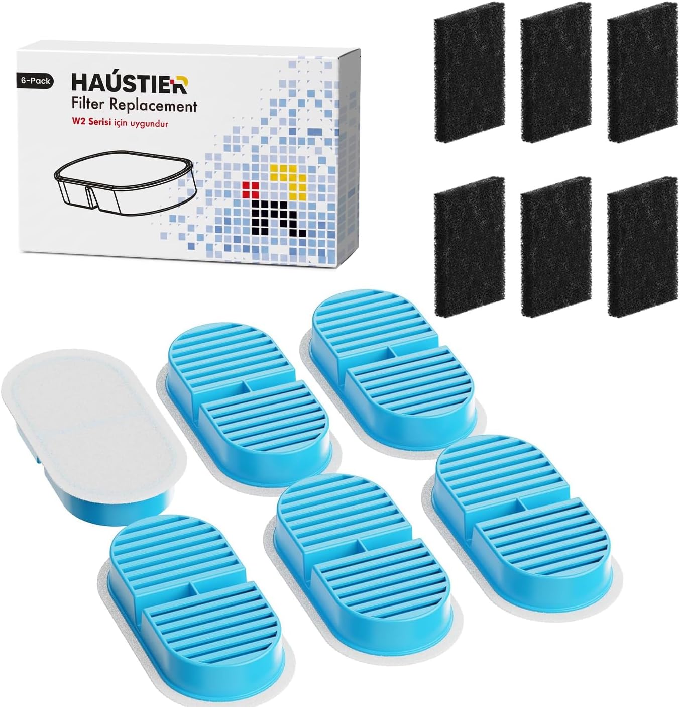 Alternative view of Haustier W2 Otomatik Kedi Su Sebili Uyumlu Filtre Seti (6 Adet)