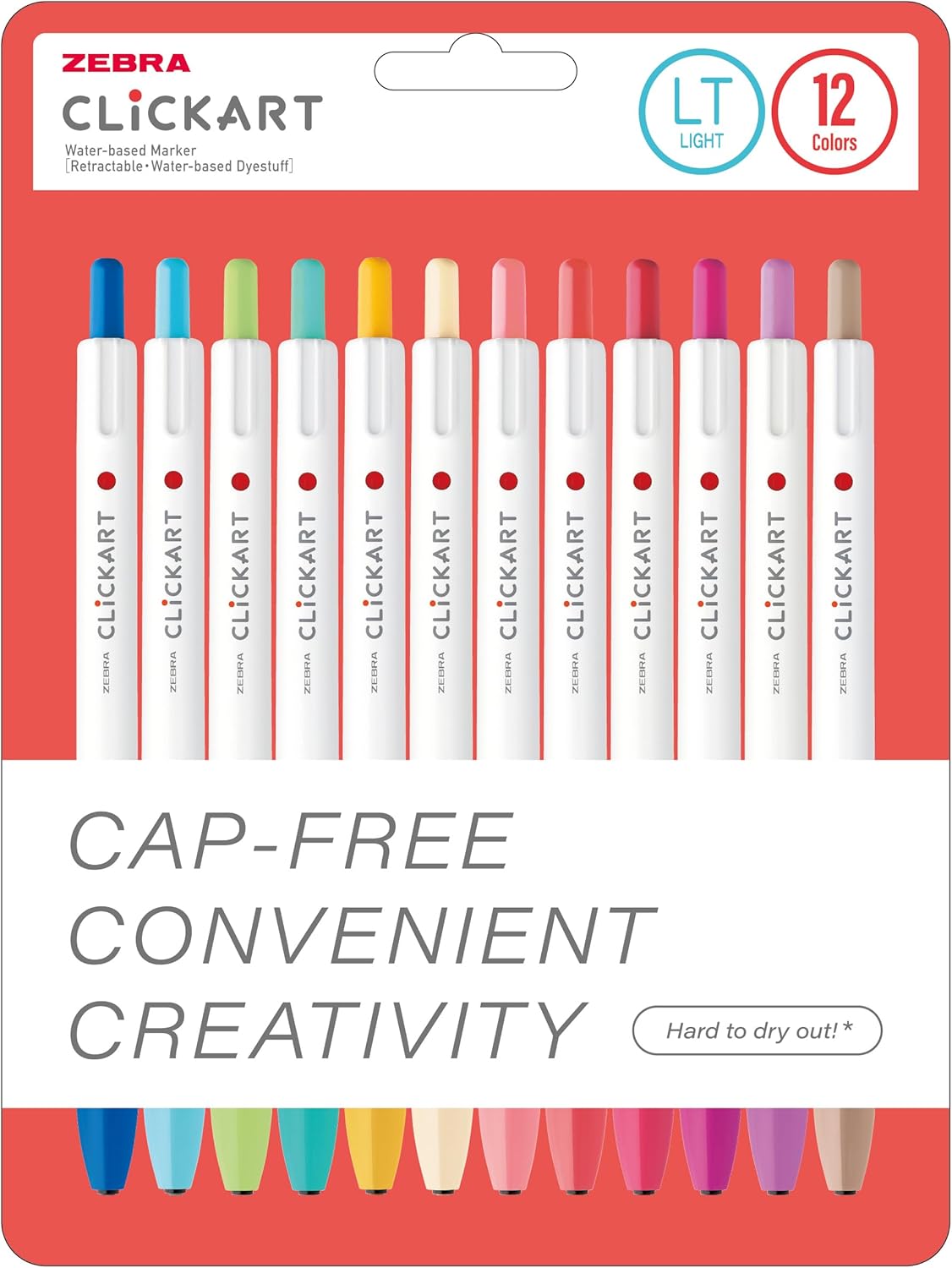 ZEBRA CLICKART MARKET PEN LT 12 LI SET