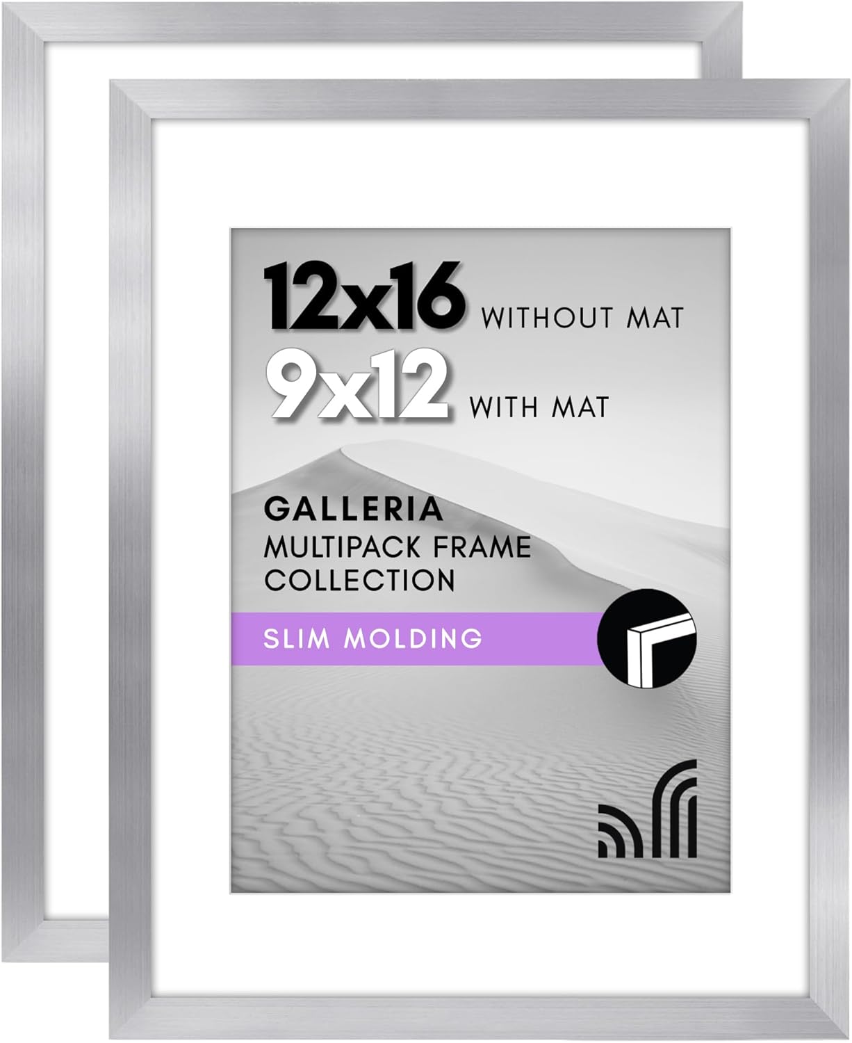 Alternative view of 12x16 Resim Çerçevesi 2 inç Gümüş Seti - Mat ile 9x12 Resim Çerçevesi veya 12x16 Matsız Çerçeve olarak kullanın - Yatay veya Dikey Ekran için Pleksiglas Kapaklı Kolaj Resim Çerçeveleri