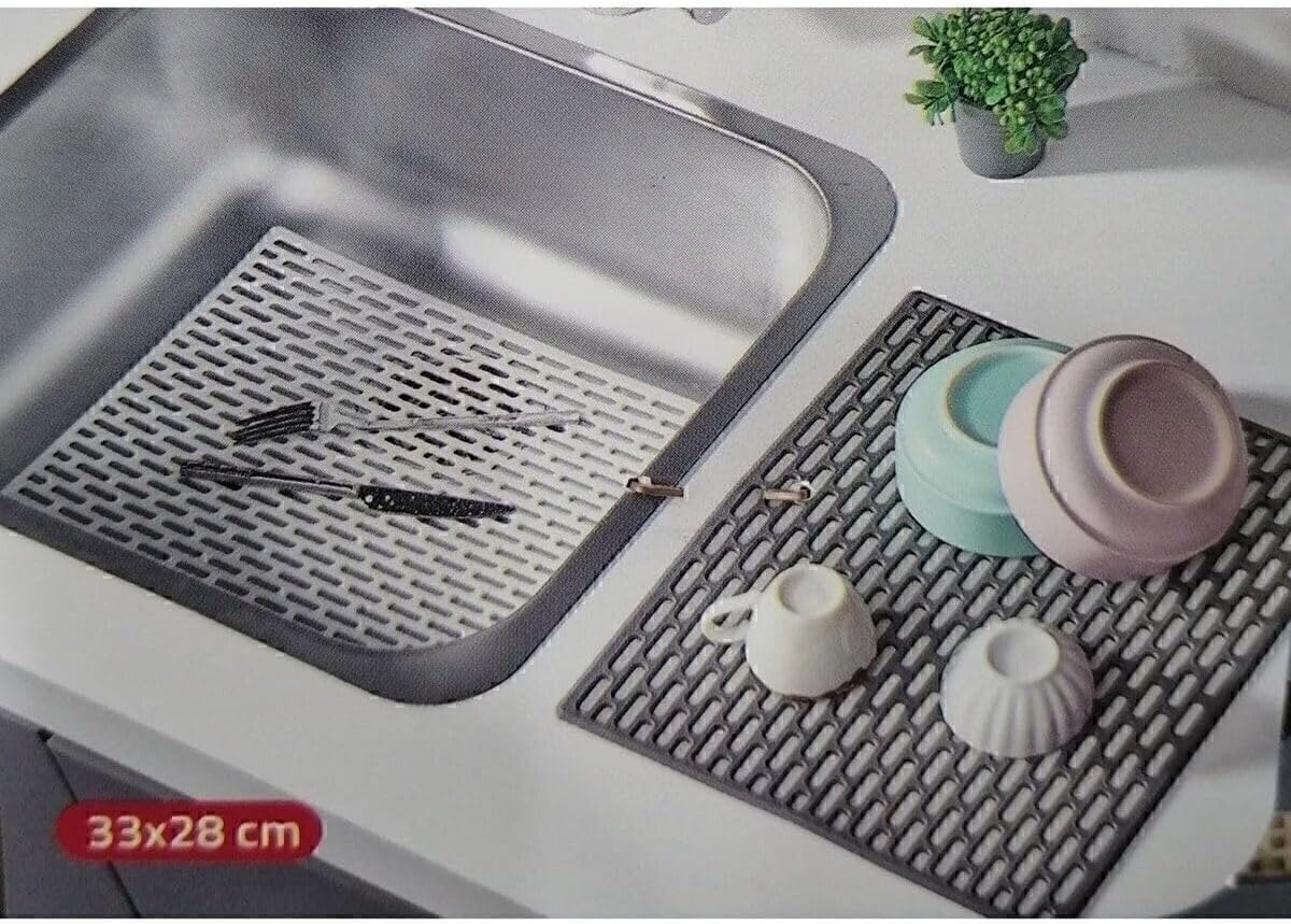 Dikdörtgen Silikon Lavabo Buzluk Matı 33X28 Cm ANTRASİT Renk 1 Adet Isglvb112