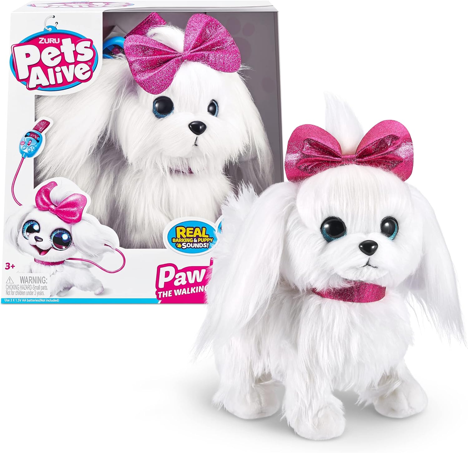 Alternative view of Pets Alive Lil Paw Paw Yürüyen Köpeğim PEL14000 İnteraktif Malta Cinsi Işıltılı Gözlü Pelüş Elektronik Robot Köpek Kız Çocuk Rol Yapma Evcil Hayvan Oyun Seti