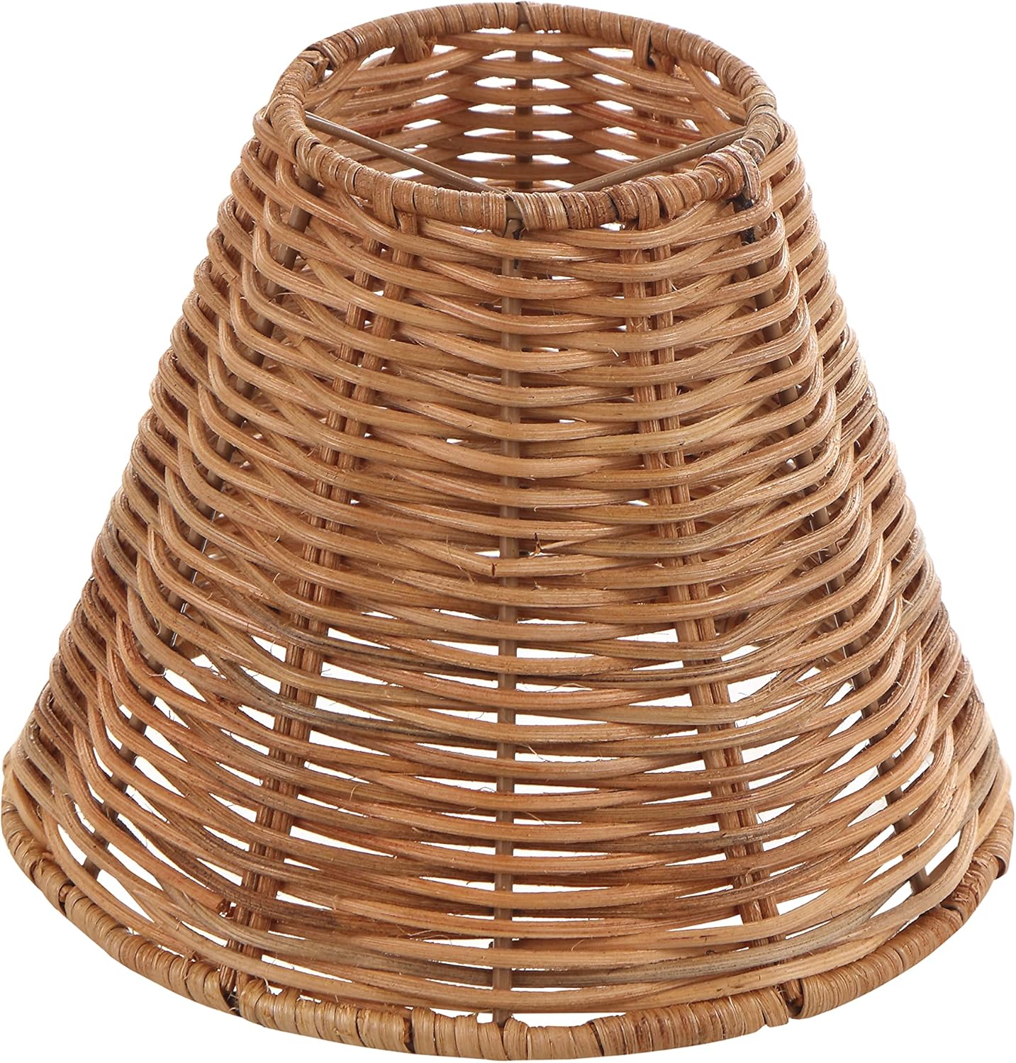 Alternative view of Aspen Creative 51003 Empire Clip-On Chandelier Lamp Shade, Natural Rattan, 3" Top x 6" Bottom x 5-1/4" Slant Height