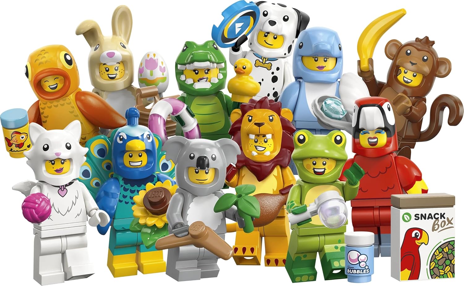 Alternative view of Minifigures Hayvanlar Seri 28 71051 – 5 Yaş ve Üzeri Çocuklar için Papağan, Aslan ve Sevimli Tavşan Dahil 12 Sürpriz Minifigürden 1'ini İçeren Yaratıcı Oyuncak Yapım Seti, Hediye Fikri (7 Parça)