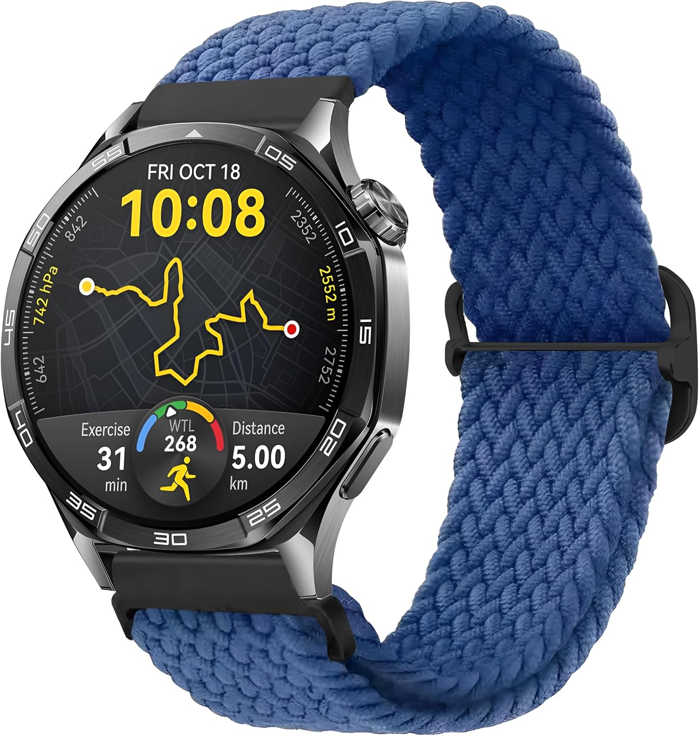 Alternative view of 22mm ile Uyumlu Saatler için Solo Loop 46mm Yumuşak Kumaş Kordon  Watch (GT6 Pro/GT6/GT5 Pro/GT5/GT4/Watch 4 Pro/GT3/GT3 Pro/GT2/GT2 Pro) (Mavi)