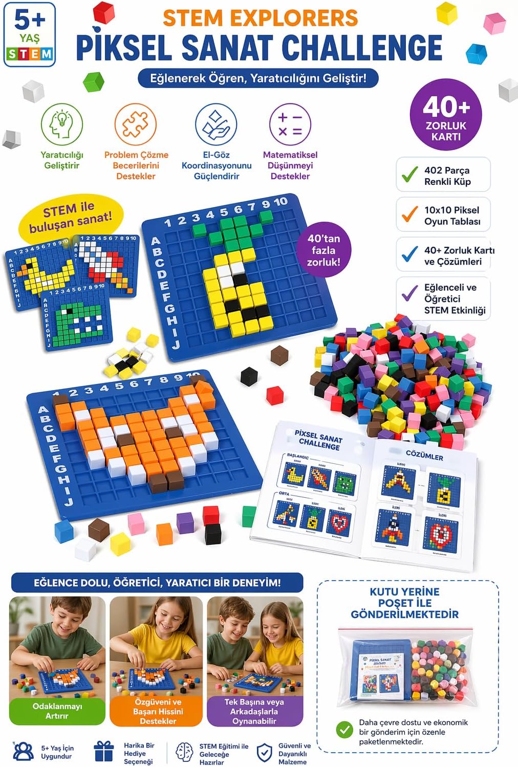 Kodlama Oyunu 402 Parça Eğitici Zeka Oyunu – Çocuklar için Puzzle Shape Oyuncak – 5 Yaş ve Üzeri - Görsel 3