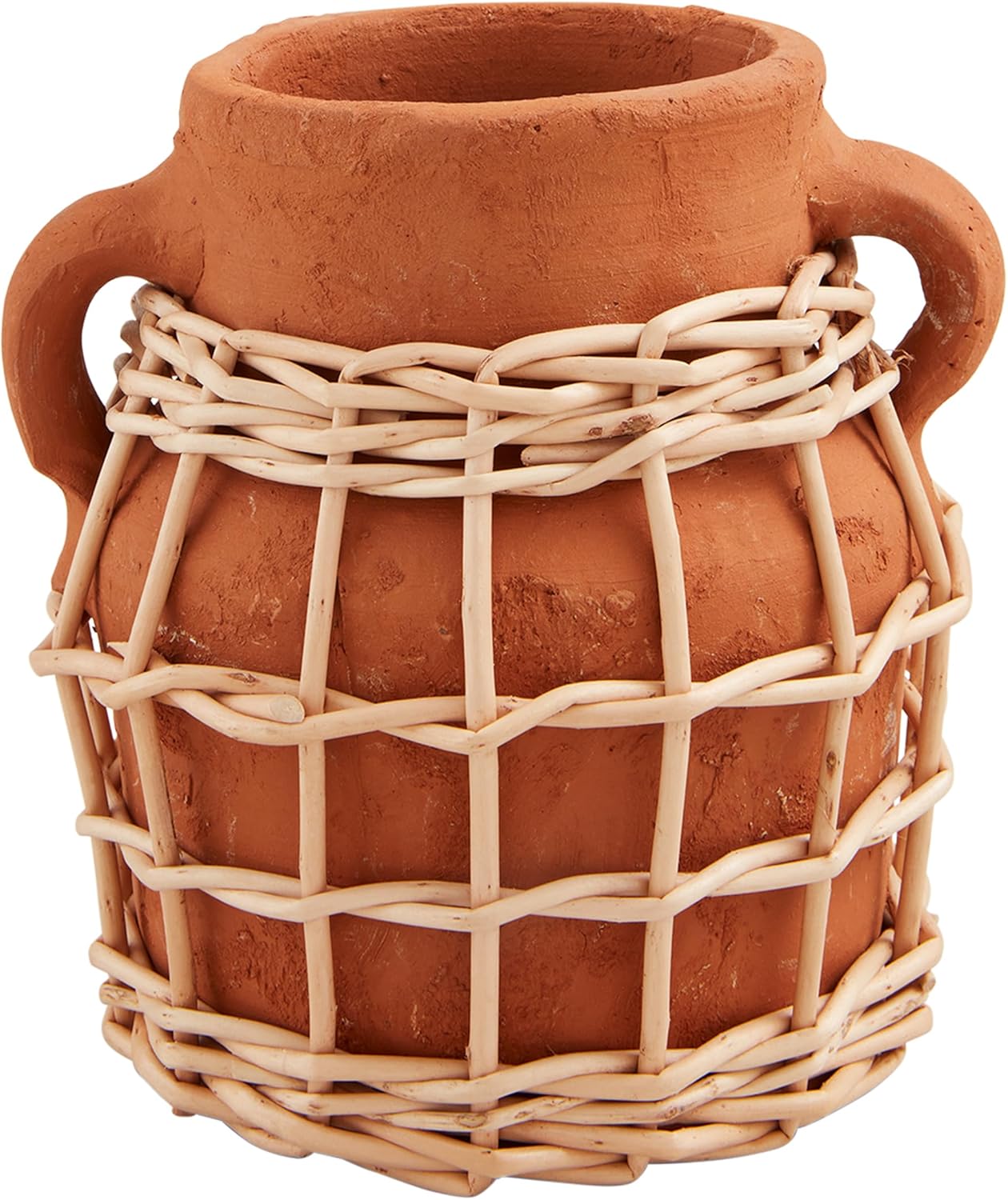 Alternative view of Mud Pie Küçük Terracotta Rattan Vazo; 5 1/2 "x 4 3/4" Çap