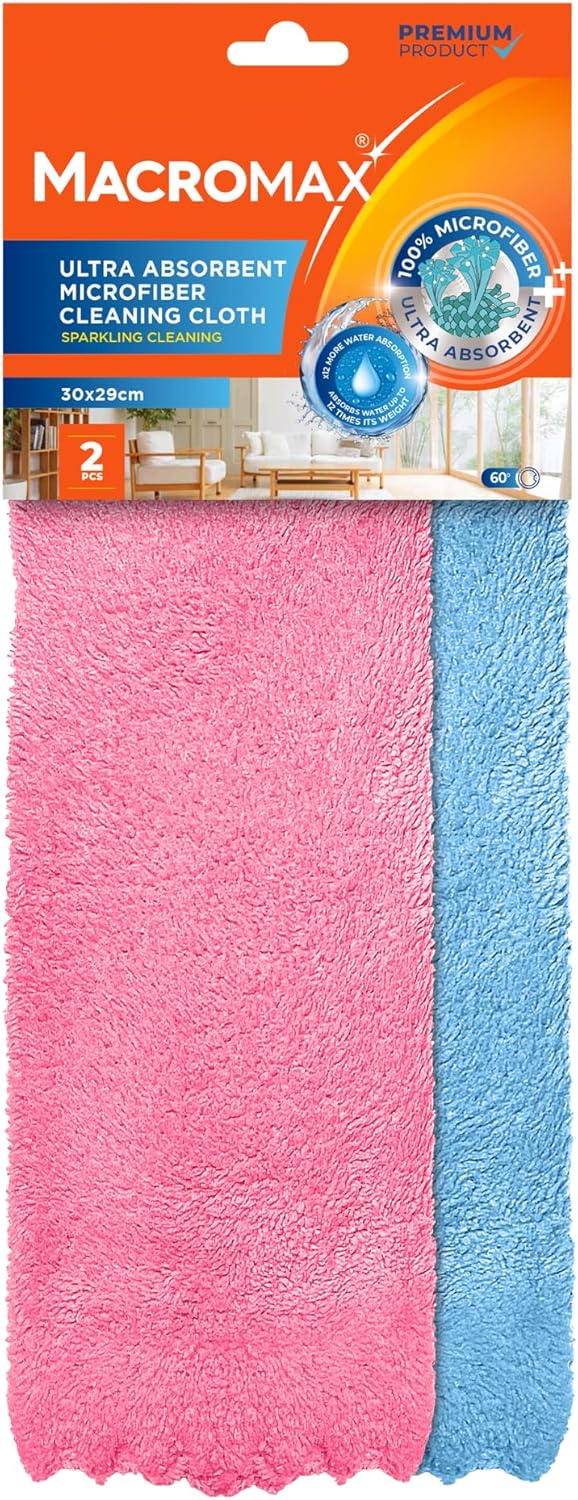 Alternative view of Mikrofiber Ultra Emici Temizlik Bezi 2'li Paket 30x29cm, Işıltılı ve Pürüzsüz Temizlik