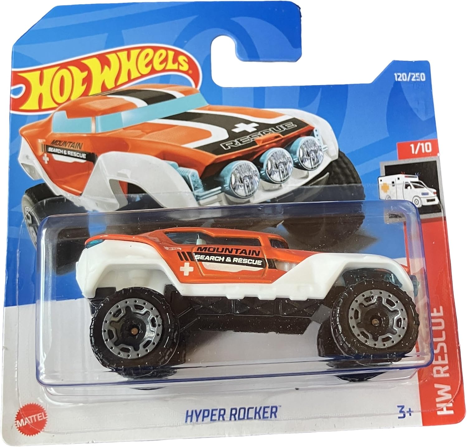 - Hyper Rocker - HW Rescue 1/10 - HCX26 - Short Card - Mountain Search & Rescue - Mattel 2022 - 1:64