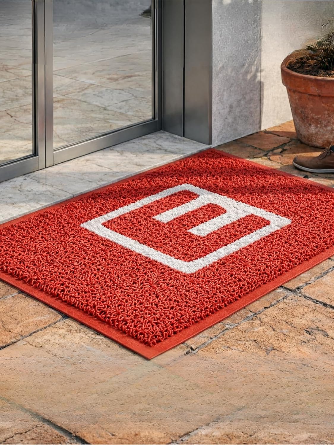 Alternative view of Eczane Önü Paspası E Logo Giriş İşyeri Eczane Mağaza Girişi Kapı Önü Kıvırcık Hijyen Halısı 60x80 CM