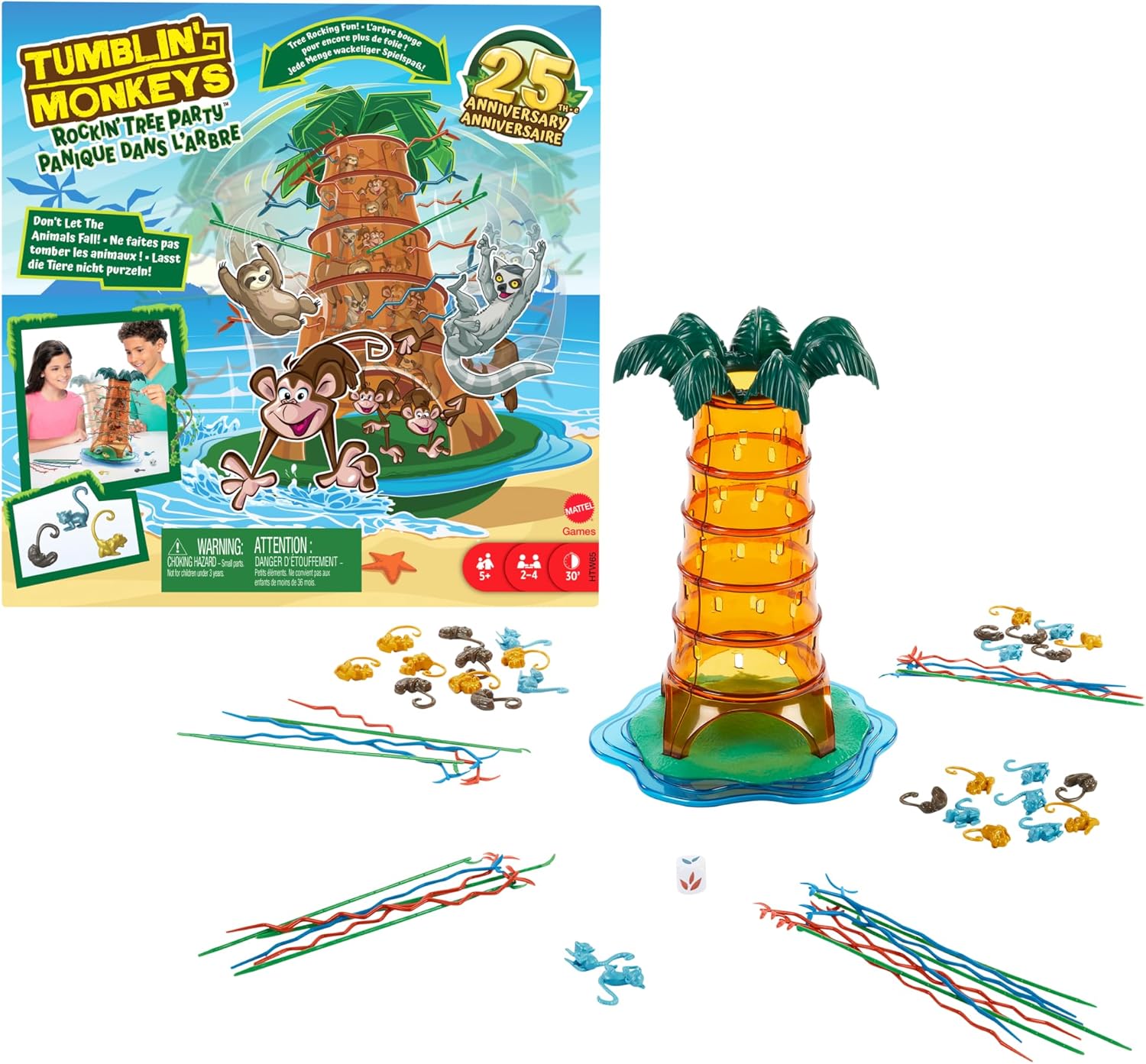 Alternative view of Mattel Games Tumblin' Monkeys 25. Yıl Özel Kutu Oyunu Çocuklara ve aile ile arkadaşlarla geçen akşamlara yönelik Tumblin' Monkeys 25. Yıl Özel Kutu Oyunu HTW65