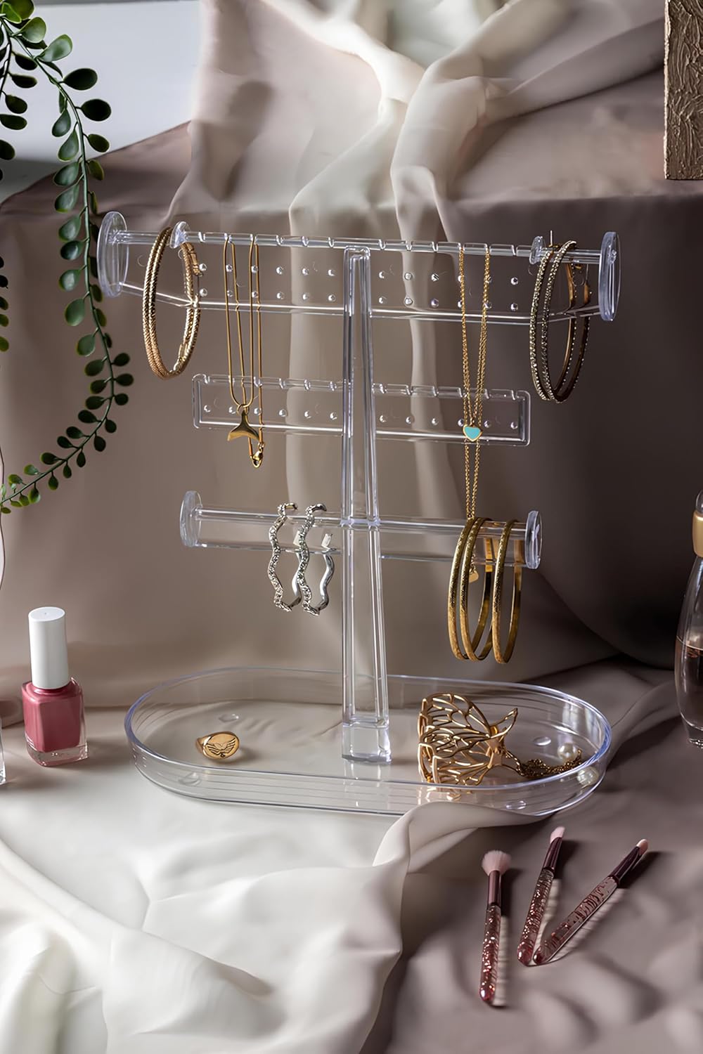 3 Katlı Polipropilen Takı Düzenleyici Organizer | Modern ve Şık Takı Standı