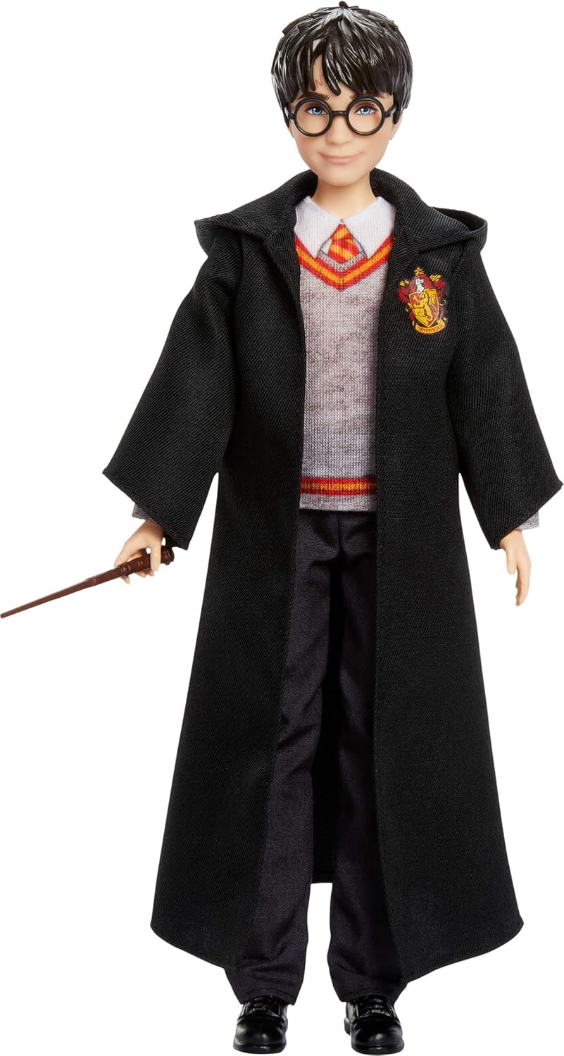 Alternative view of Mattel Harry Potter oyuncakları, çıkarılabilir karakteristik Hogwarts üniforması ve asasıyla birlikte filmden ilham alan Harry Potter figürü, JGM18