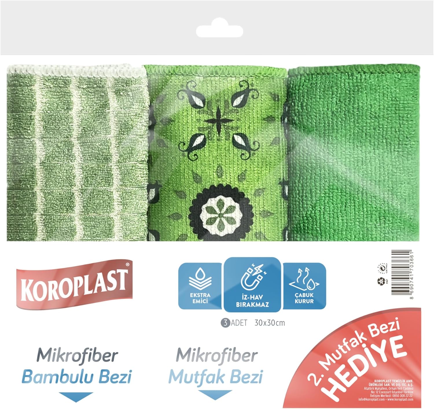 Alternative view of Çok Amaçlı Mikrofiber Temizlik Bezi 3'lü Ekonomik Paket, Yağ & Kir Sökücü, İz Bırakmaz, Ekstra Emici, Hızlı Kuruyan Mikrofiber Temizlik Bezi, Mutfak, Banyo, Ofis, Kafe, Otel, Mağaza, Araba