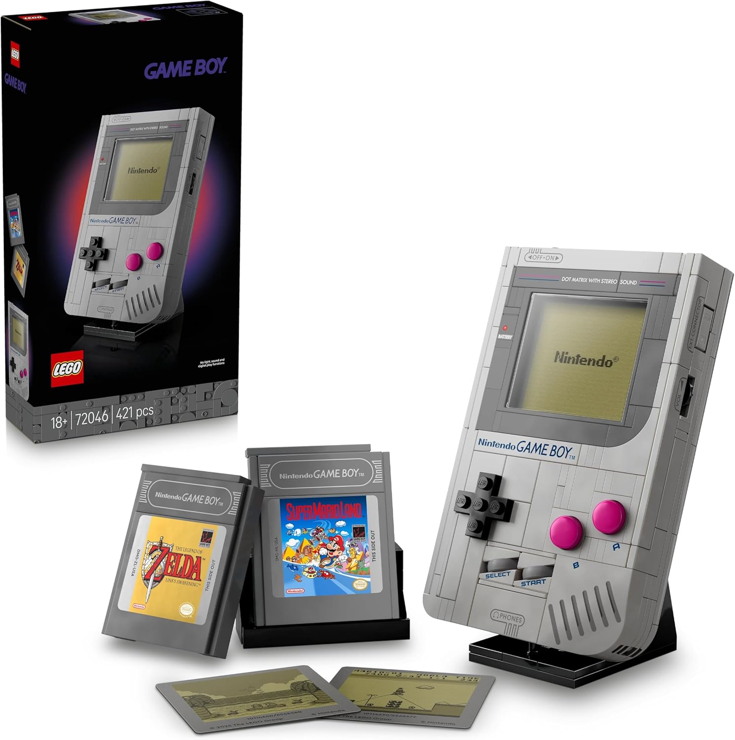 Game Boy 72046 – Yetişkin Nintendo Hayranları için Gerçeğe Yakın Taşınabilir Oyun Konsolu Replikası, Koleksiyonluk ve Yaratıcı Model Yapım Seti, Dekoratif Hediye Fikri (421 Parça)