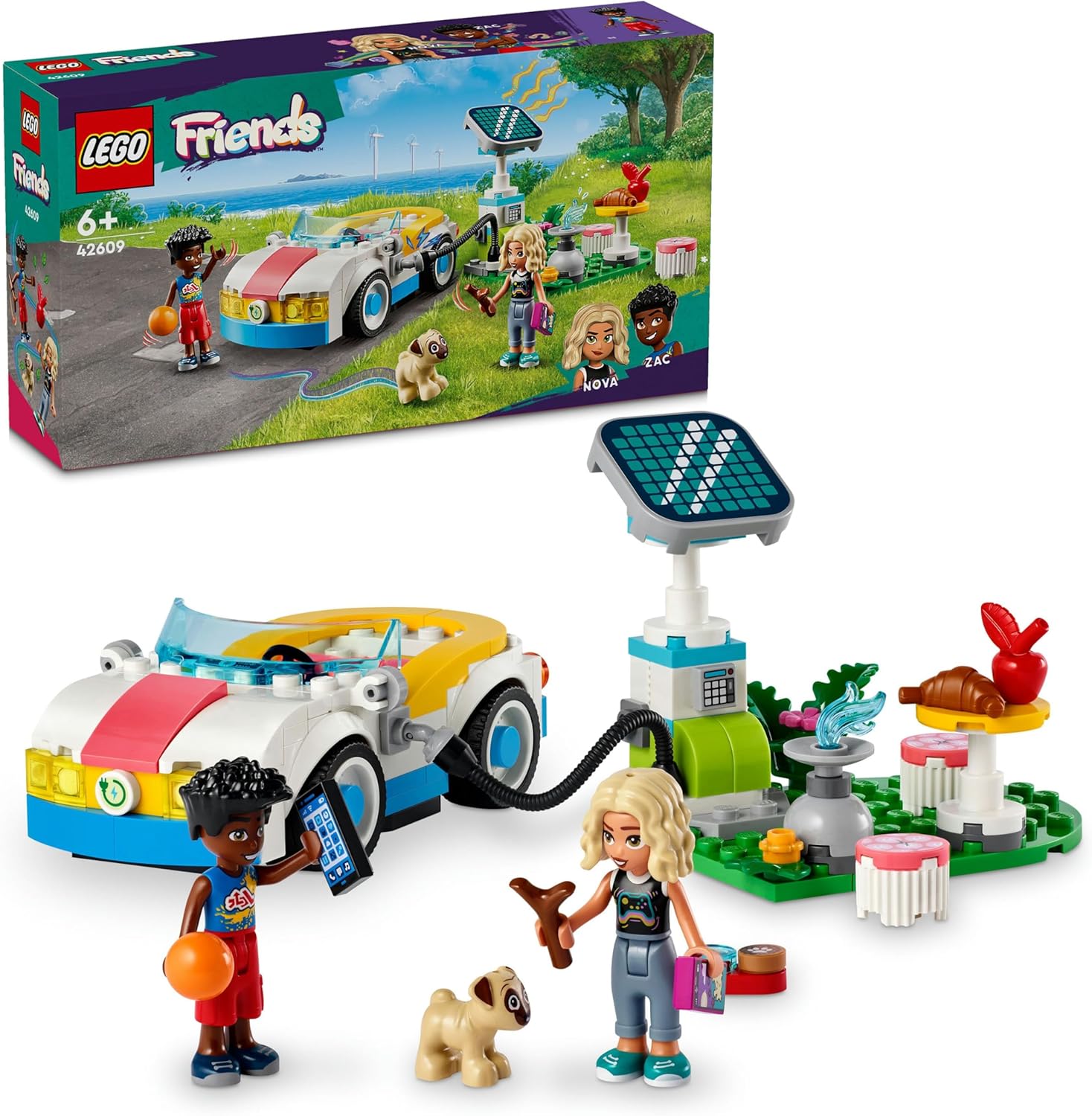 Alternative view of Elektrikli Araba ve Şarj İstasyonu 42609-6 Yaş ve Üzeri Çocuklar için Zac ve Nova Minifigürü İçeren Yaratıcı Oyuncak Yapım Seti (170 Parça)