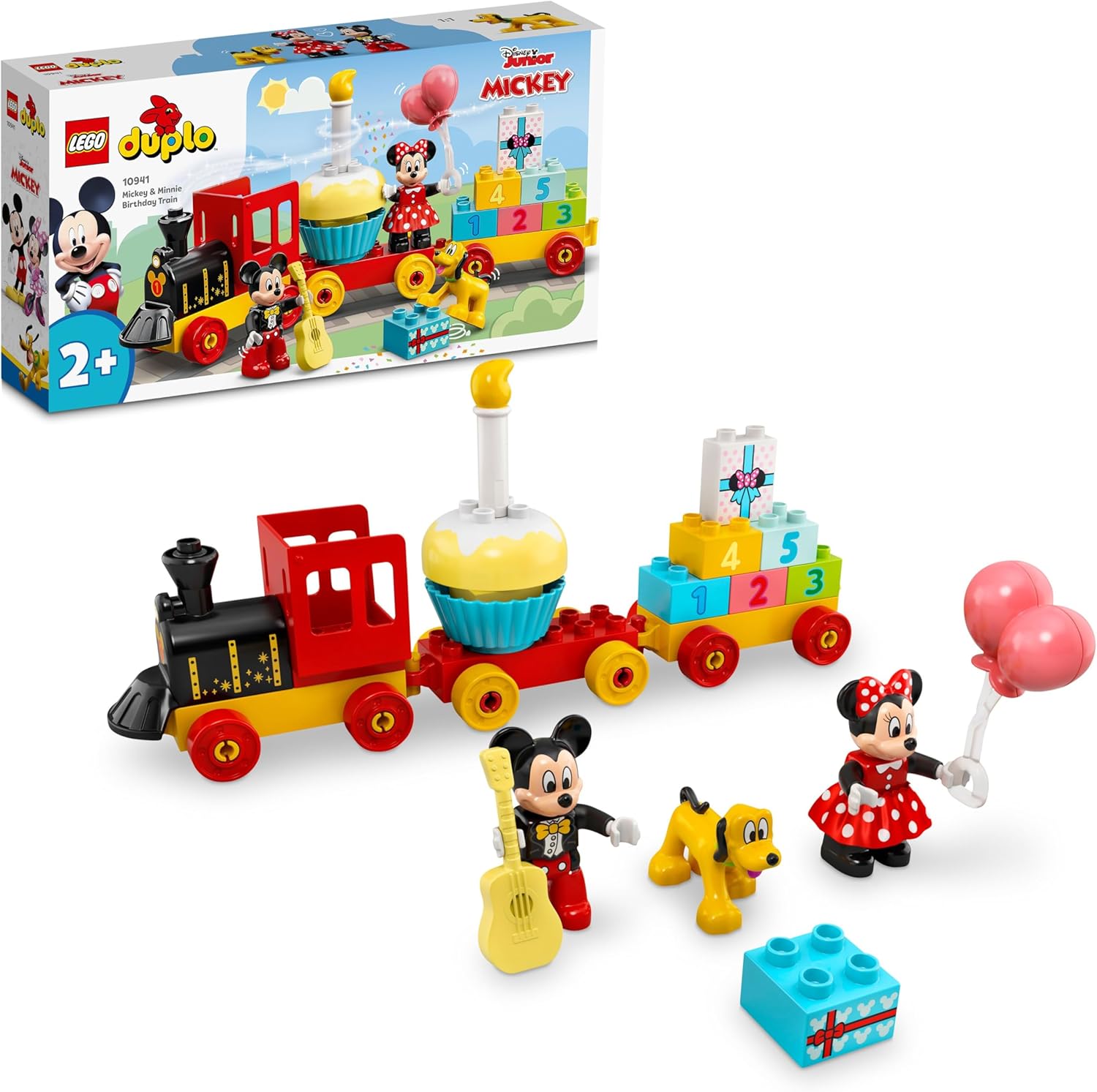 Alternative view of ǀ  Mickey ve Minnie Doğum Günü Treni 10941-2 Yaş ve Üzeri Çocuklar için Rakamlı Doğum Günü Treni İçeren Eğitici Yapım Seti (22 Parça)