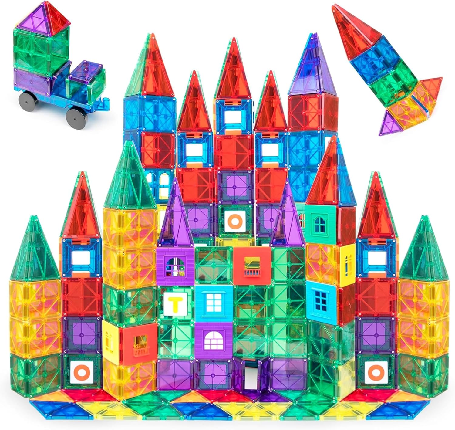 100 Parça Manyetik Blok Set | 3+ Yaş Bebek ve Çocuklar için STEM Montessori Eğitim Seti | Okul Öncesi ve İlkokul Çocuklarına Uygun Oyuncak