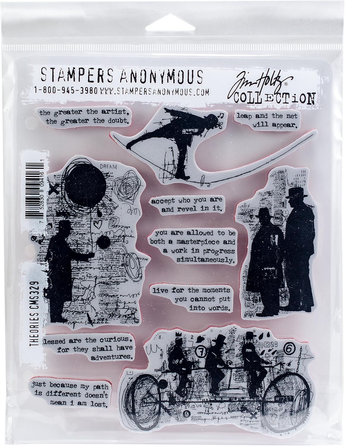 Alternative view of Tim Holtz - Stampers Anon Cling RBBR Damga Seti Teorileri, Çok Renkli, Tek Boyut