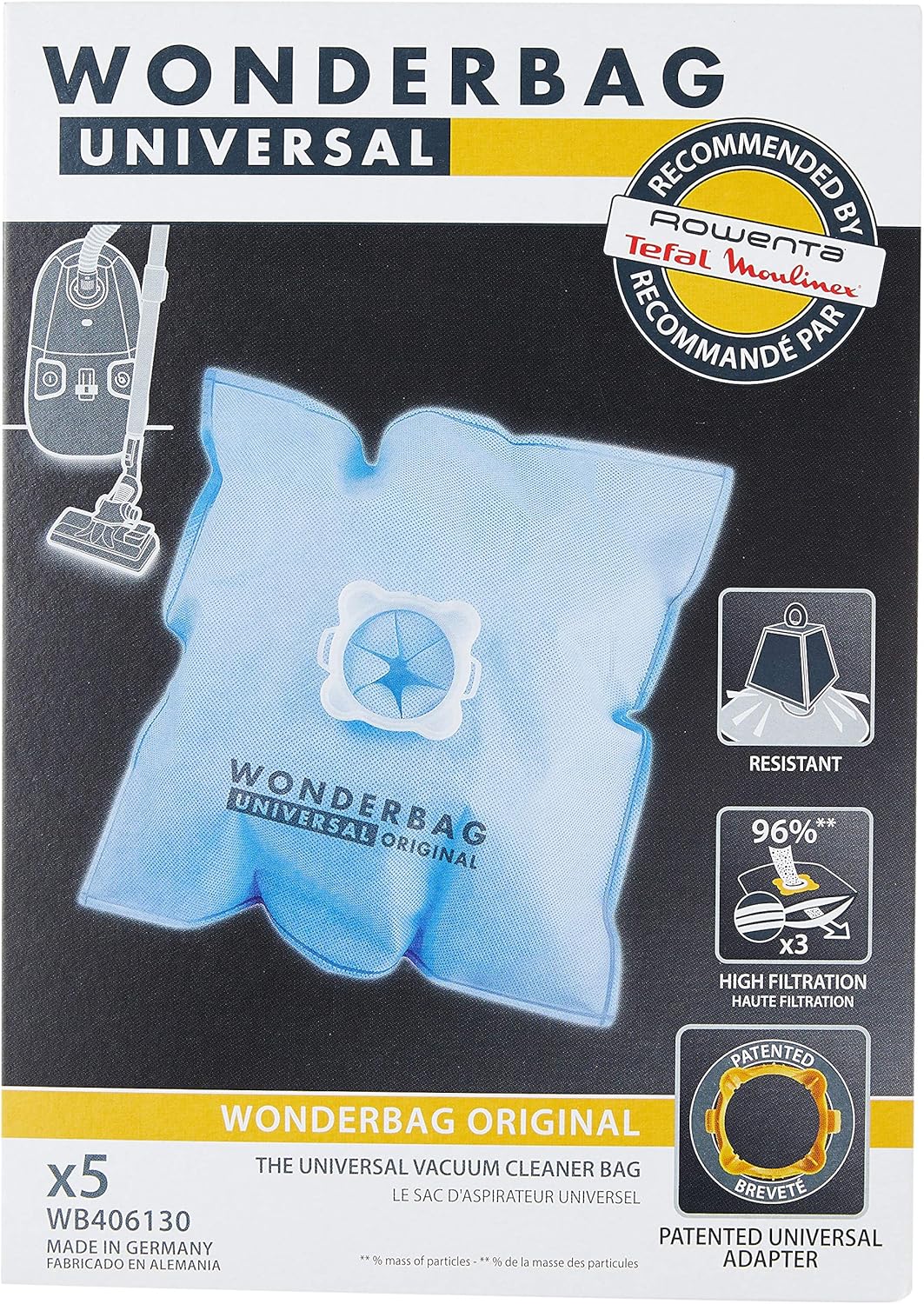 Rowenta Silence Force Wonderbag Universal Süpürge Toz Torbası / WB406130 - x5 - Görsel 3